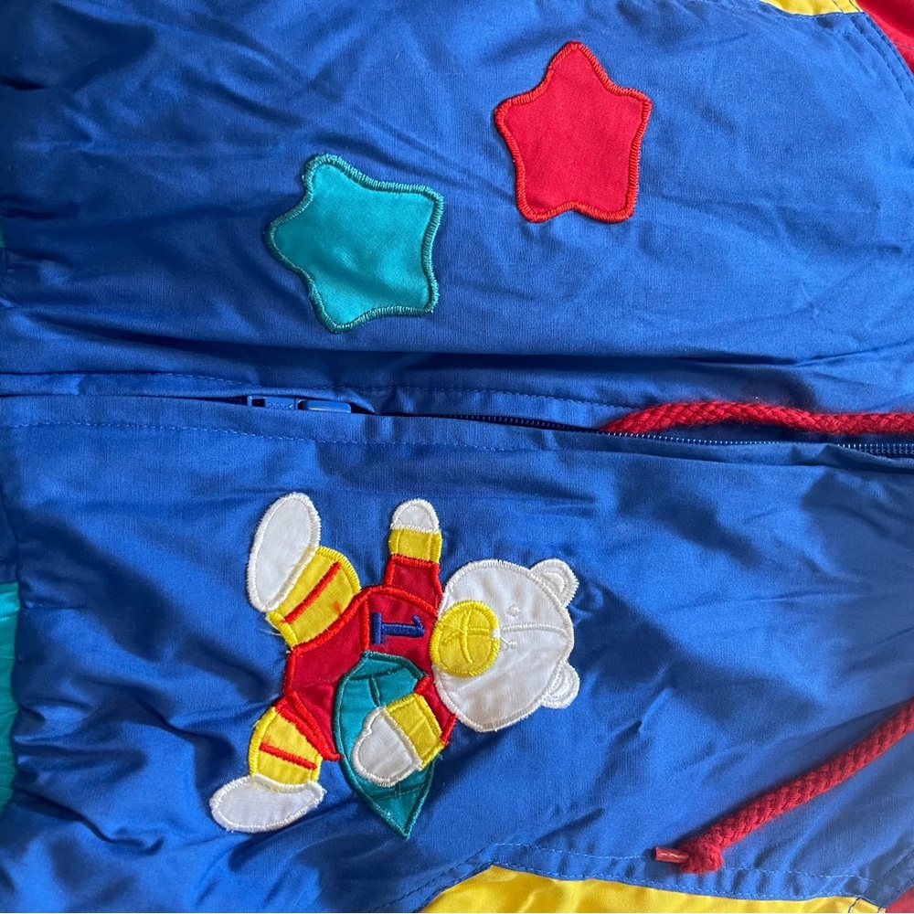 Vintage 90s colorblock Puffer Jacket - Picture 2 of 4